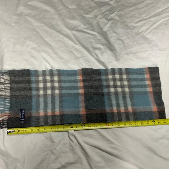 100% Lambswool Tartan Scarf Ballantrae Edinburgh Blue and Grey - Picture 6 of 8